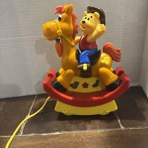 Vintage‎ Navystar 8" Musical Rocking Horse Cowboy Bear Lights & Music Works